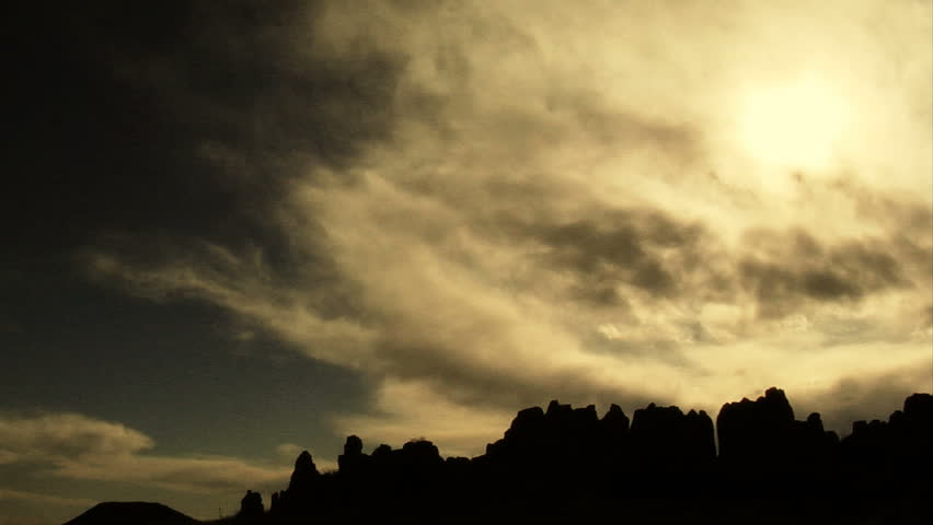 Pan of Dramatic Sky and Mountains