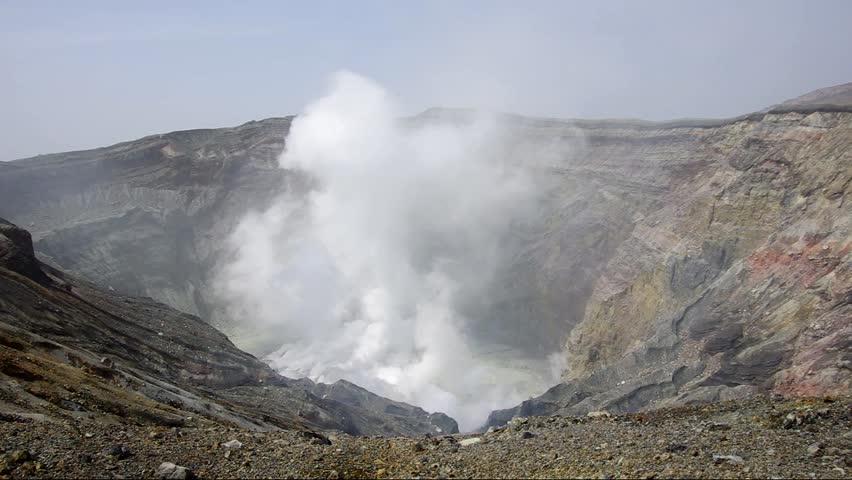 Crater of Mt,Naka in Aso Kumamoto prefecture Japan.