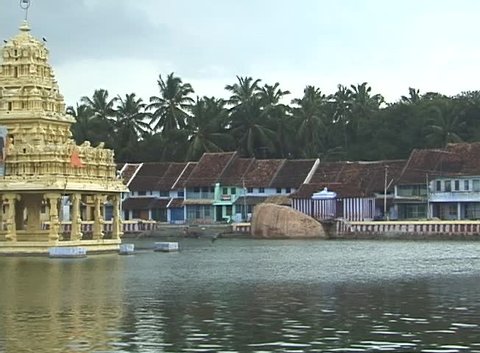 A temple tank in Tamil Nadu, India.