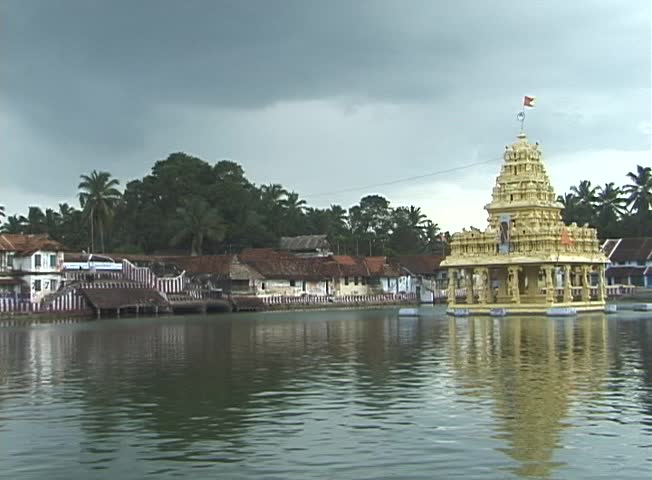 A temple tank in Tamil Nadu, India.