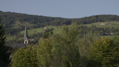 Austrian Village with Church S-log 2 for graiding