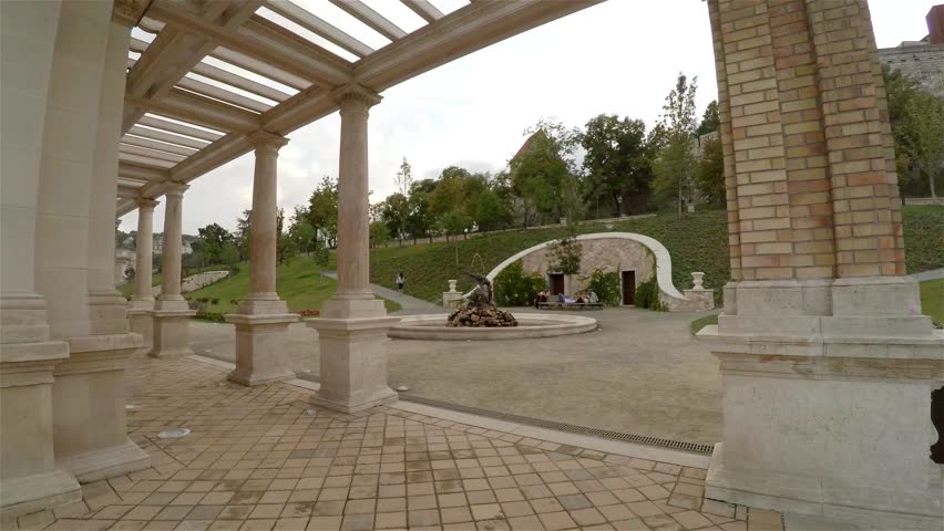 Buda castle Matthias fountain. Hungary. Shot in 4K (ultra-high definition (UHD)).