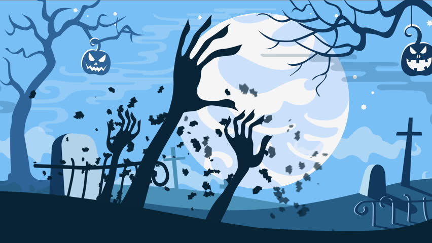 Halloween seamless looped animated background.
