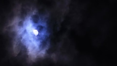 time lapse ,dark cloud and full moon