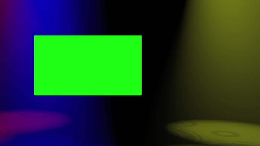Animated, loop-ready, green screen sequence of a wide screen plasma display