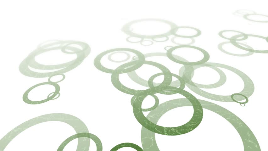 Graphic background animation loop of random rings on white. High definition