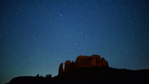 Sedona Milky Way 02 Cathedral Rock Time Lapse Stars, Sedona, Arizona, USA