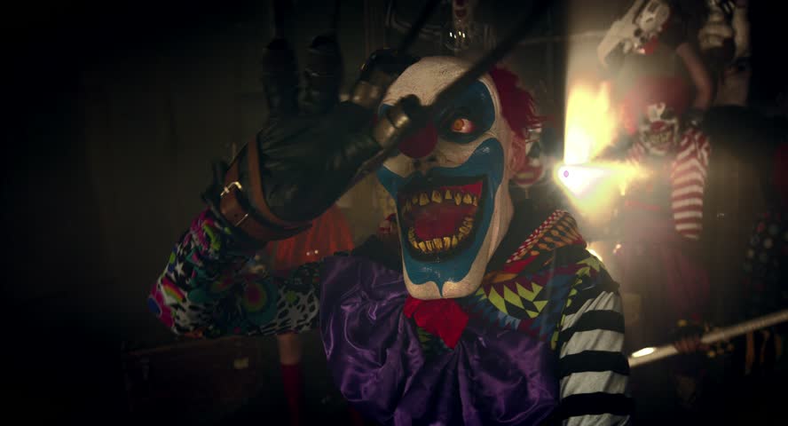 Hell terrifying mask of clowns happy halloween Footage #page 2 | Stock ...