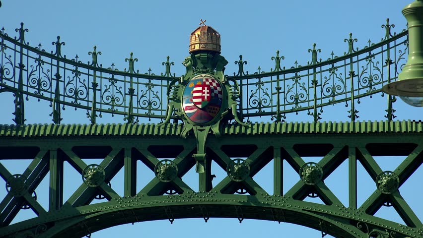 Coat of Budapest. Emblem. Shot in 4K (ultra-high definition (UHD)).