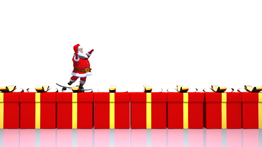 Santa on a skateboard! 