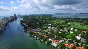 Panoramic aerial Miami Beach