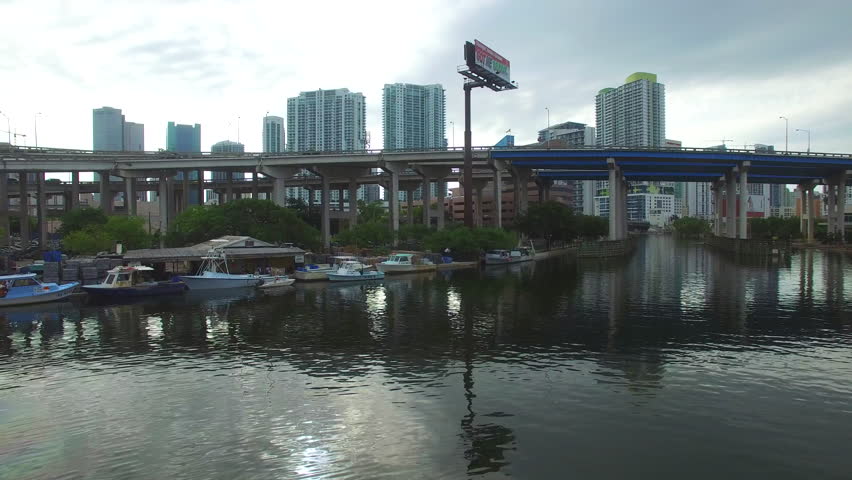 Miami River aerial footage