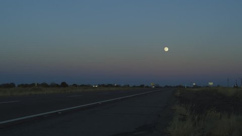 On the Freeway with Full Moon