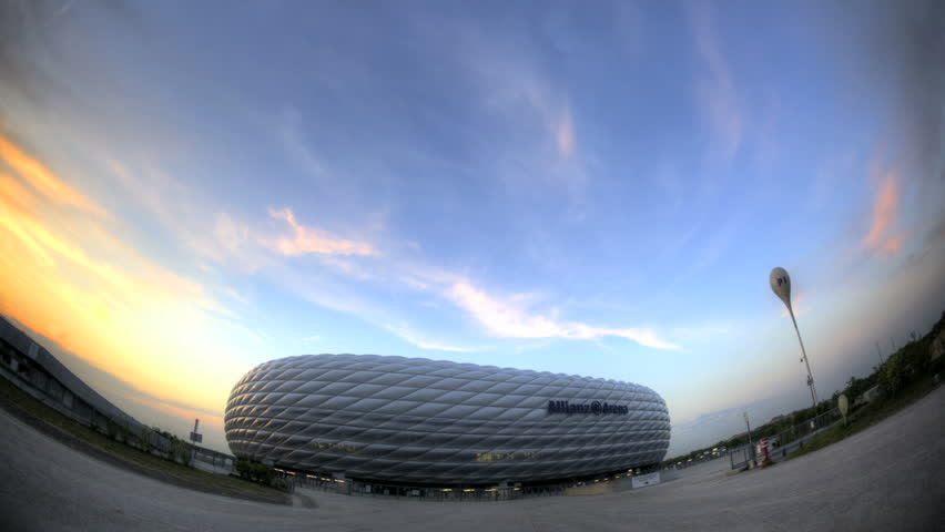 MUNICH, GERMANY - APRIL 23: Timelapse of Allianz Arena, April 23, 2011 in