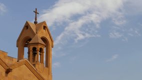 Middle Eastern Church Timelapse. A great piece of stock footage filmed in 4k definition, perfect for film, tv, documentaries, reality TV, trailers, infomercials and more!