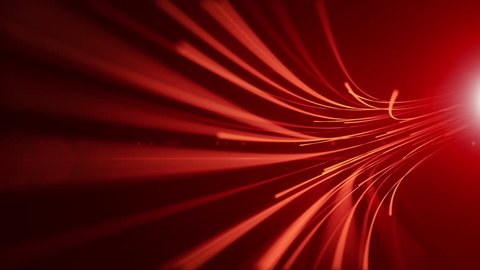 Abstract background with animation moving of lines for fiber optic network. Magic flickering dots or glowing flying lines. Animation of seamless loop. 