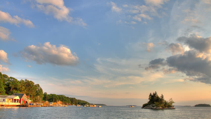 A beautiful panning time-lapse of a bay in Maine.