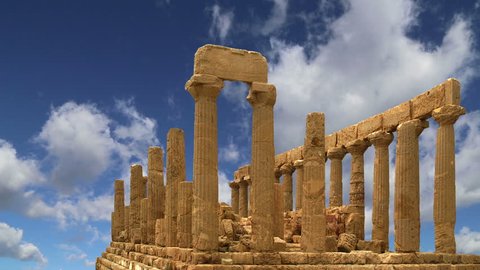 Temple of Juno Night Valley Agrigento Backdrop 6.5x6.5ft Polyester Photography Background Sunset Glow European Landscape Runins Ancient Architecture Adult Girls Children Party 