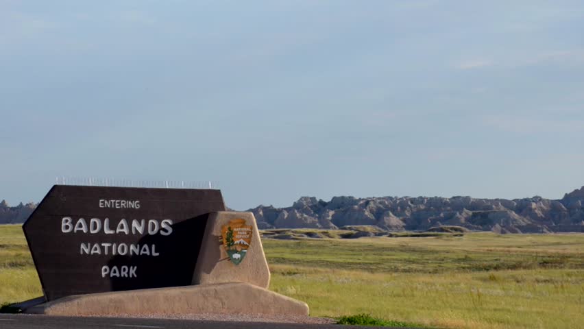 Entering Badlands National Park Sign South Dakota 