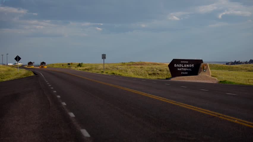 Entering Badlands National Park Sign South Dakota 