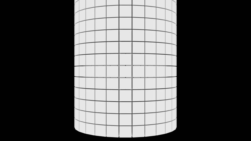 Changing grid of white cubes on the black background. Seamless