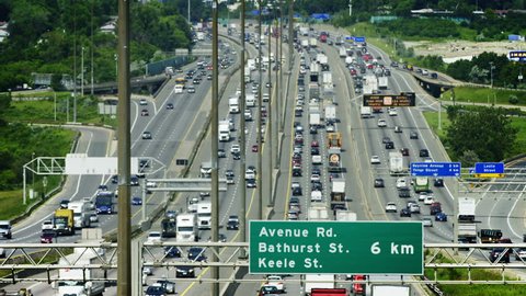 June 18th, 2015 Toronto, Canada. King's Highway 401 also known by its official name as the Macdonald–Cartier Freeway and is the busiest highway in the world.
