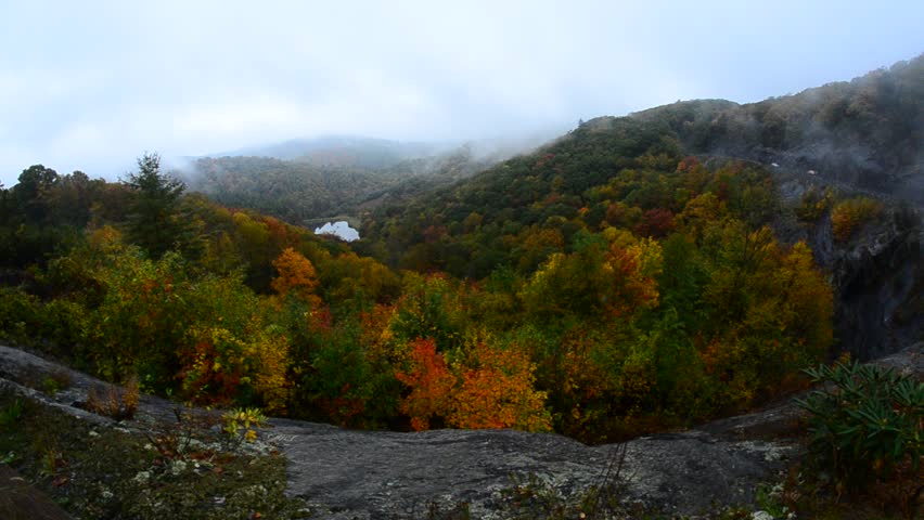 autumn morning drive on blue ridge parkway