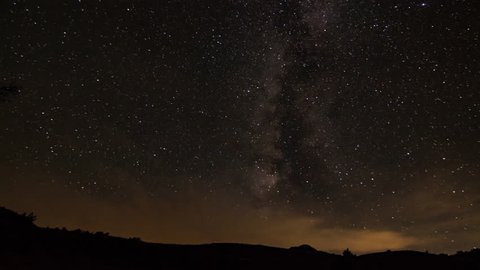 Milky Way Starlapse Over Desert Canyon Rim