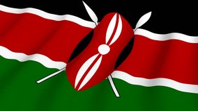 Waving national flag of the Republic of Kenya
