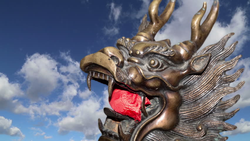 Bronze Guardian Lion Statue -- Beijing, China 