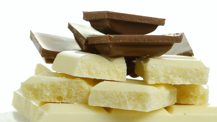 Chocolate rotates a white