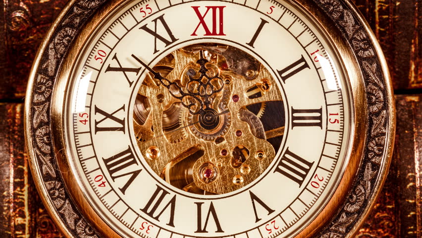 Antique Clock Dial Close-up. Vintage Stock Footage Video (100% Royalty ...