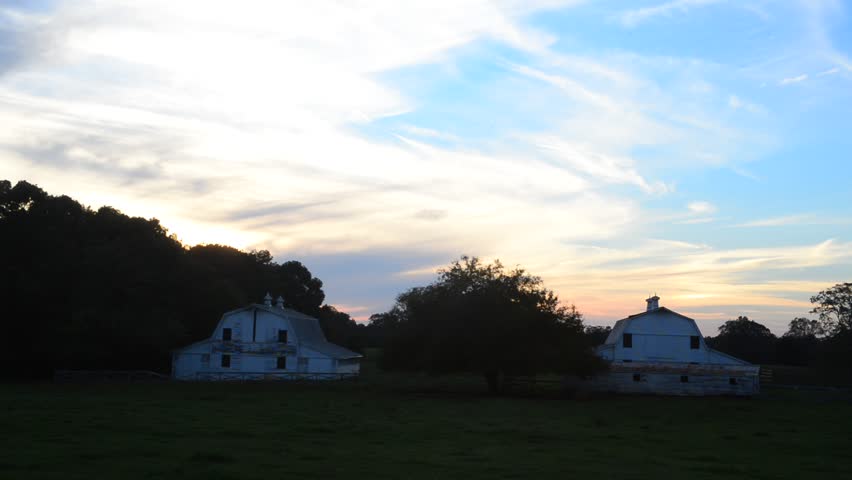 sunset over farmland
