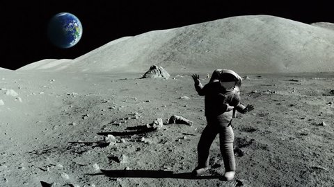 Astronaut dancing on the moon