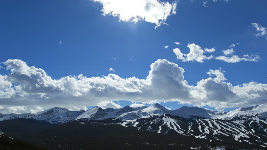 Breckenridge Colorado USA Native American sun dusk Rockies snow winter mountain outdoor town landscape National Park time lapse