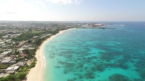 A Beautiful Aerial View of Tropical Caribbean Shoreline on the island of Barbados