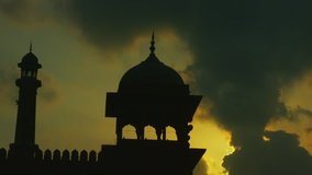 Time lapse shot of people at mosque, Jama Masjid,Delhi,India
