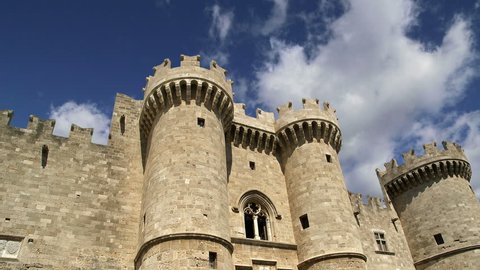 Rhodes Island, Greece, a symbol of Rhodes, of the famous Knights Grand Master Palace (also known as Castello) in the Medieval town of rhodes, a must-visit museum of Rhodes   