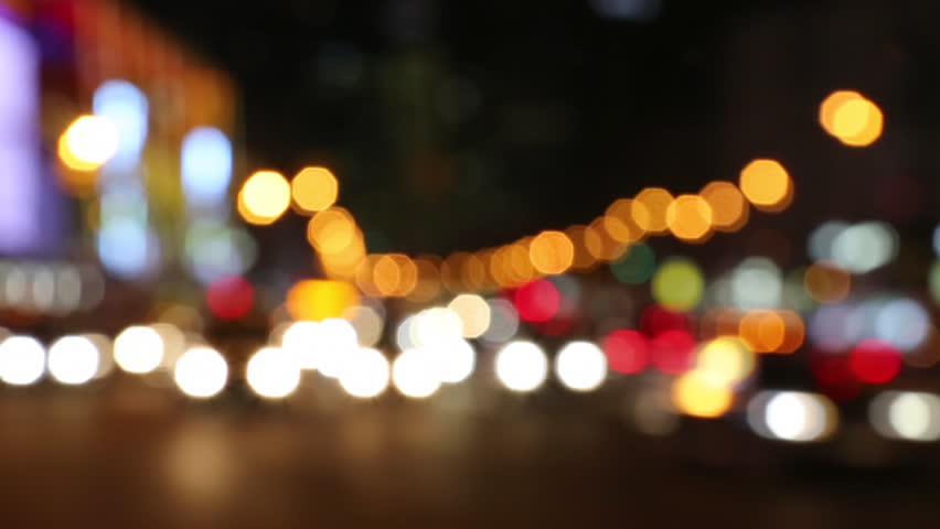 Night City Lights and Traffic Stock Footage Video (100% Royalty-free