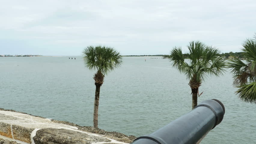 Looking at Bay from Oldest Fort Castillo de San Marcos in St. Augustine Florida 
