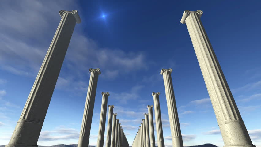 Animated Ancient Greek Pillars Loop-able Stock Footage Video (100%