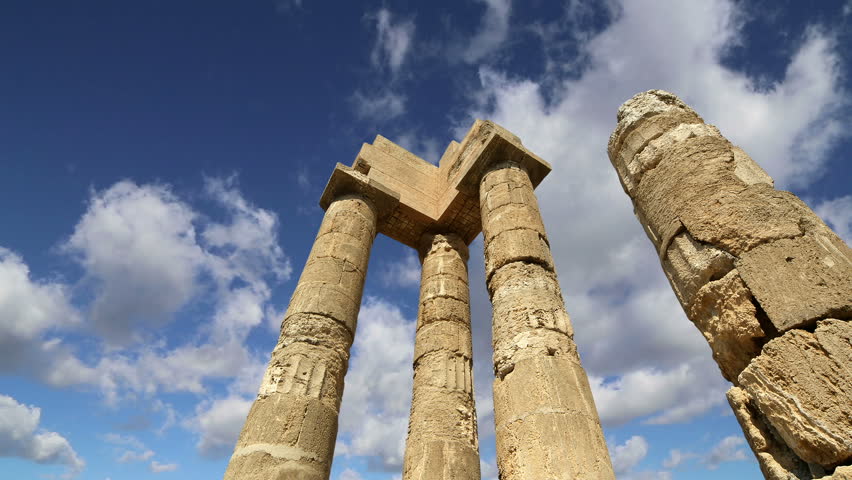 Apollo Temple at the Acropolis of Rhodes, Greece 