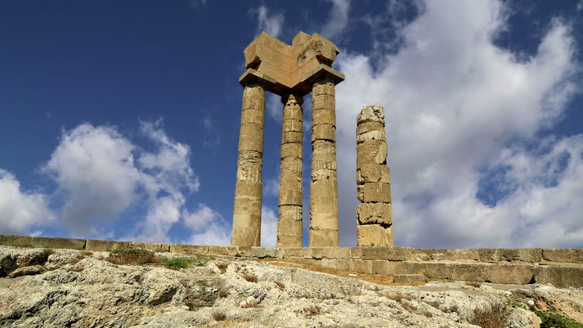 Apollo Temple at the Acropolis of Rhodes, Greece 