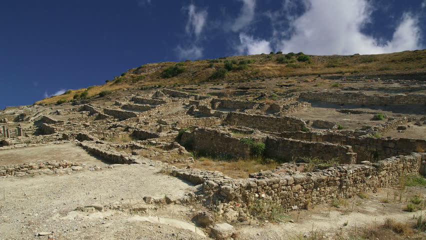 Ancient ruins of Kamiros, Rhodes - Greece  (time lapse) 