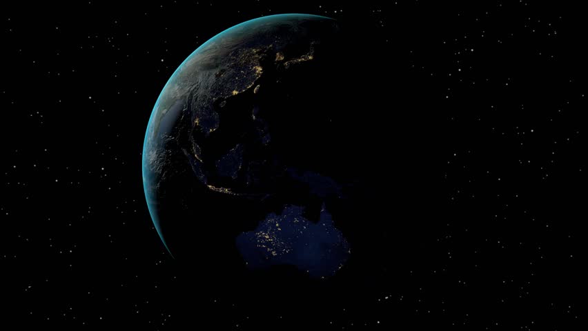 Cyprus outlined zoomed on the rotating Earth. Satellite high resolution (86400 px) raster used. Elements of this image furnished by NASA.