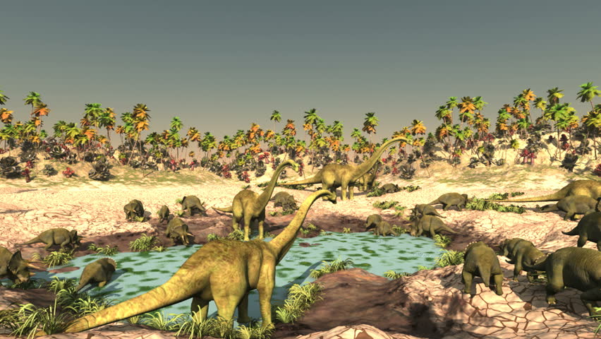 Dinosaurs Jurassic prehistoric scene