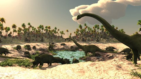 Dinosaurs Jurassic prehistoric scene