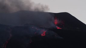 Volcano Etna eruption - Lava flow