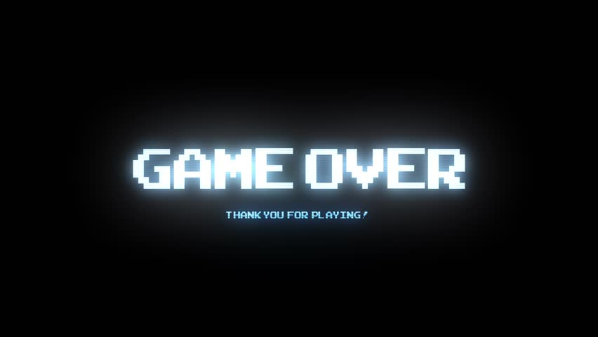 GAME OVER THANK YOU FOR PLAYING LIGHT BLUE / GAME OVER THANK YOU / GAME OVER TEXT IN LIGHT BLUE COLOR Royalty-Free Stock Footage #12408275