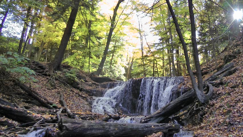 Weavers Creek Falls in Harrison Park, Ontario, Canada in autumn colors